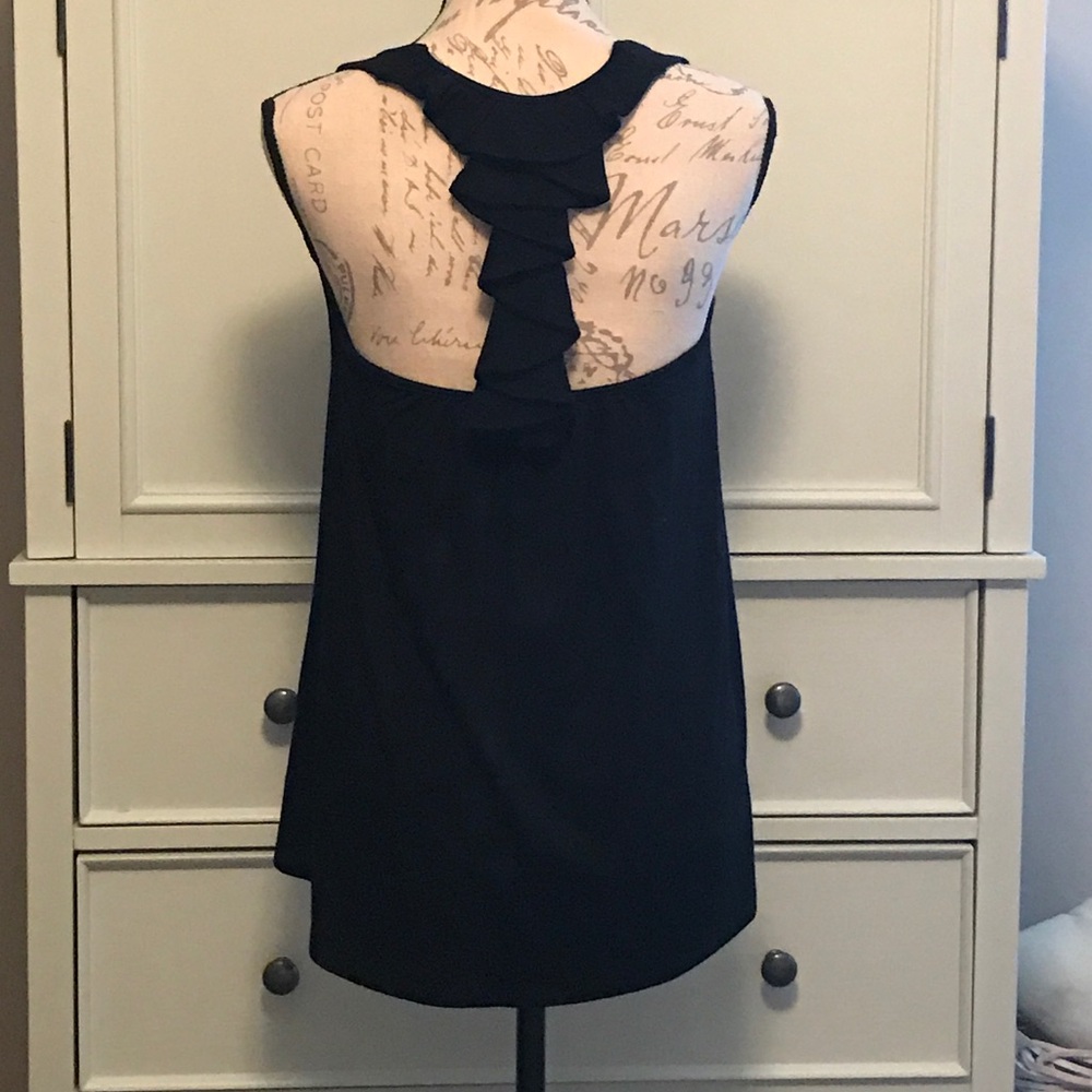 Ella Moss Black Ruffle Back Tank - Picture 2 of 3